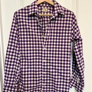 J. Crew Purple and White Checkered Women’s Shirt
